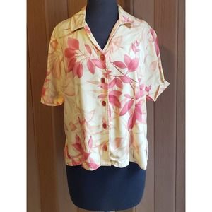 Napa Valley Size Medium Orange & Yellow Blouse & … - image 1